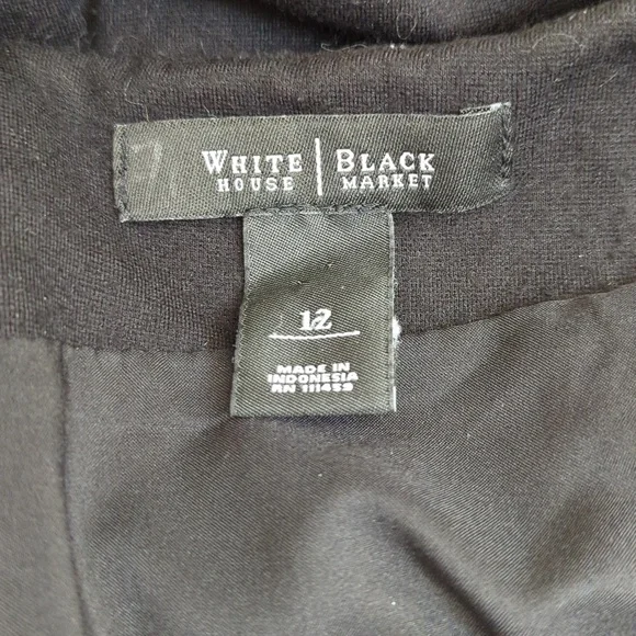 💎 WHBM Black Ponte Knit Seamed Pencil Skirt Size 12 - Flawed Gem - Picture 6 of 7